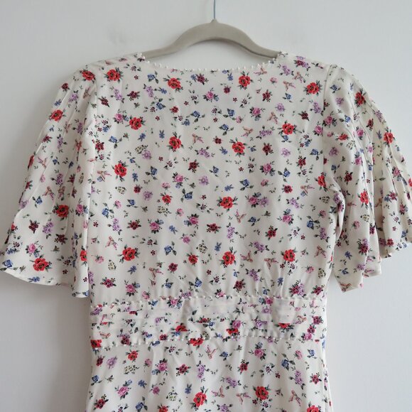 THE KOOPLES Mixed Print 100% Silk Ditsy Floral Flowy Mini Dress - Size XS - Picture 13 of 16